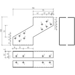 Gerberbeslag Type 2 125 5" - 190x2x128 - 25