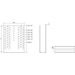 Gerberbeslag Type 3 240 10" - 180x2x140 - 10