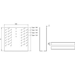 Gerberbeslag Type 3 G55 160 7" - 180x2x160 - 10