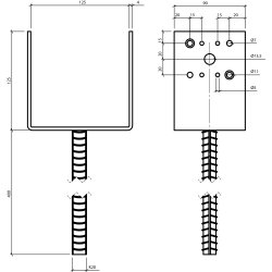 Stolpebrer Type UL 125x90x125+400
