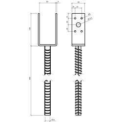 Stolpebrer Type UL 50x40x100+400