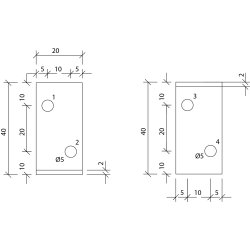 Vinkelbeslag M1 40x40x2.0x20 - 100