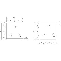 Vinkelbeslag M2 40x40x2.0x40 - 100
