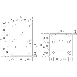 Vinkelbeslag P2-12 90x60x2.5x60rib - 50