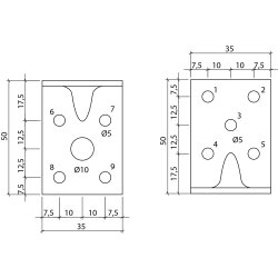 Vinkelbeslag S35 PL 50x50x1.5x35rib - 100