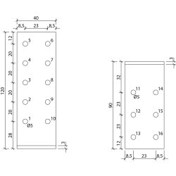Vinkelbeslag V15 120x90x3.0x40 - 50