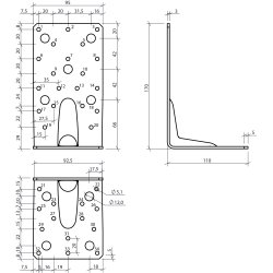 Vinkelbeslag V170 170x110x3.0x95rib - 10