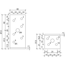 Vinkelbeslag V20 89x36x2.5x40 - 100