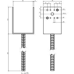 Stolpebrer Type U 115x90x180+200