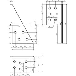 Universalbeslag 100x41x2.0h�jre