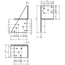 Universalbeslag 140x66x2.0venstre