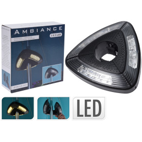 Paraplylampe 3x5 LED batteridrevet