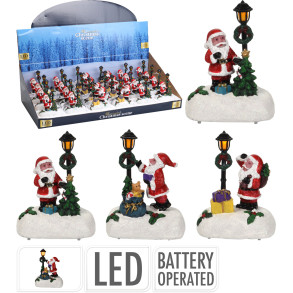 Juledekoration m/LED lys, 3 slags assorteret