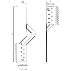 Forankringsbeslag Vrid 280x38x1.5