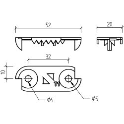 L�gteholder 52x20x1.5