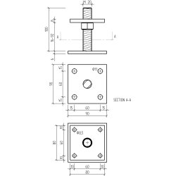 Stolpebrer Type B2 80x80x25-100