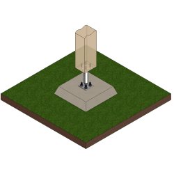 Stolpebrer Type BH 100x100+115-165