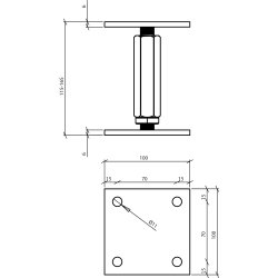 Stolpebrer Type BH 100x100+115-165