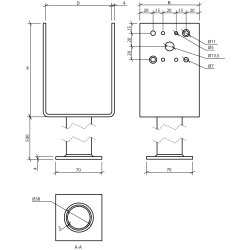 Stolpebrer Type UR 120x90x127+500