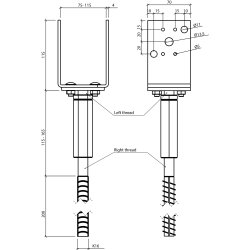 Stolpebrer type VHB1 75-115x70x115+315-365