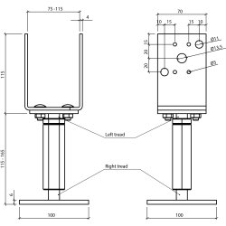 Stolpebrer Type VHB2 75-115x70x115+115-165